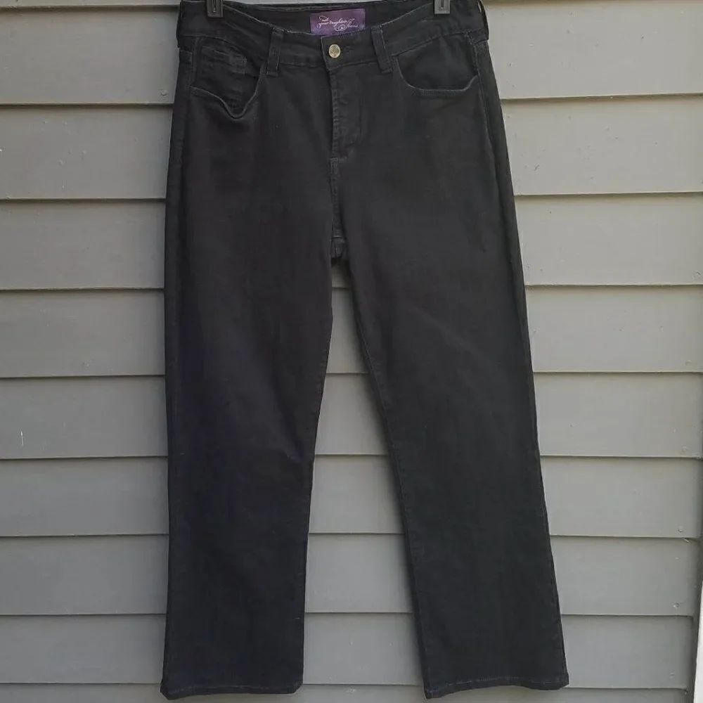 Not Your Daughters Jeans NYDJ Black Jeans with Decorated Pockets size 10